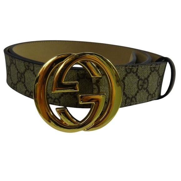Gucci GG Supreme Canvas Belt w/ Gold Buckle 105/42 - Picture 3 of 4